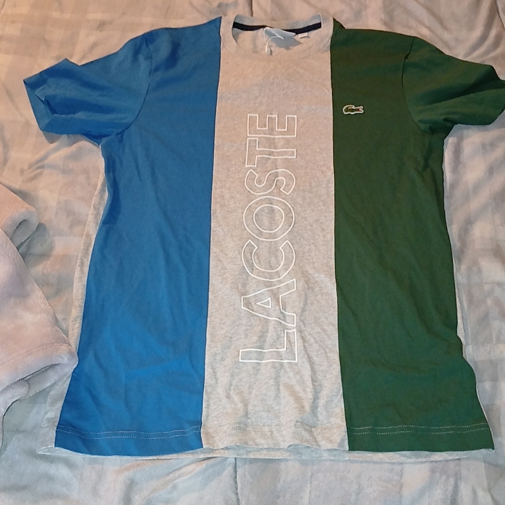 Lacoste Blue and Green Colorblock T-Shirt